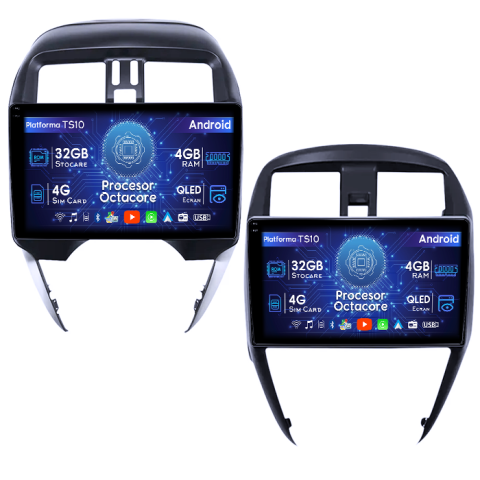 Versa 2014-2020 - Navigatie dedicata Nissan Versa 2014-2020, 4GB RAM 32GB ROM, Octacore, Android 14, Display QLED 1K 10", DSP, Carplay&Android Auto, SIM 4G, Bluetooth, Ventilator Activ