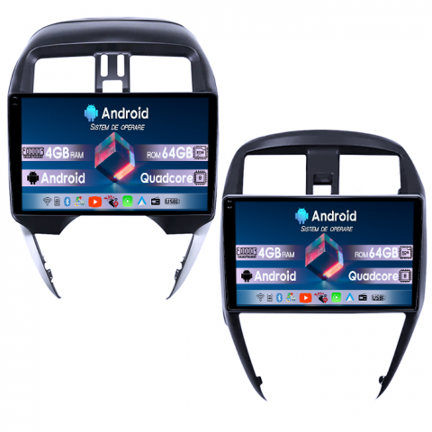 Versa 2014-2020 - Navigatie dedicata Nissan Versa 2014-2020, 4GB RAM 64GB ROM, Quadcore, Android 14, Display QLED 1K, 9", DSP, Carplay&Android Auto, Suport camere AHD