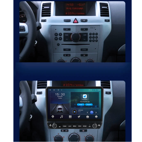 Navigatie dedicata Opel Astra H, Corsa, Meriva, Vectra, Zafira , Tesla cu butoane rotative model 2024, 4GB RAM 64GB ROM, Procesor Quadcore, Android 14, Display QLED 10", DSP, Carplay&Android Auto [1]