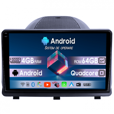 Navigatii Dedicate - Navigatie dedicata Opel Antara 2008-2013, 4GB RAM 64GB ROM, Quad Core, Display 9" QLED 1K, Carplay, Android 14, Bluetooth, Magazin Play, Suport Camere AHD