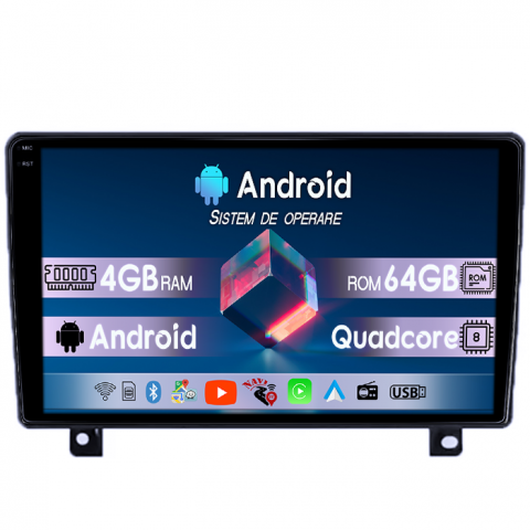 Astra H 2006 -2014 - Navigatie dedicata Opel Astra H 2006-2014, 4GB RAM 64GB ROM, Quad Core, Display 9" QLED 1K, Carplay, Android 14, Bluetooth, Magazin Play, Suport Camere AHD