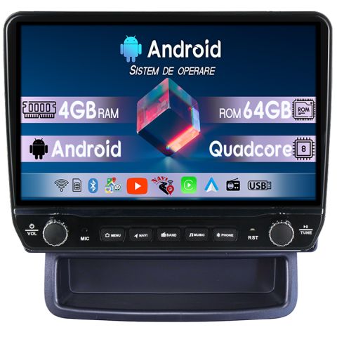 Vivaro (2002-2014) - Navigatie dedicata Opel Vivaro 2002-2014 Tesla cu butoane rotative model 2024, 4GB RAM 64GB ROM, Procesor Quadcore, Android 14, Display QLED 10", DSP, Carplay&Android Auto