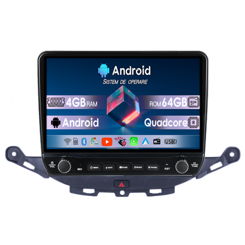 Navigatii Dedicate - Navigatie dedicata Opel Astra K 2016-2020 Tesla cu butoane rotative model 2024, 4GB RAM 64GB ROM, Procesor Quadcore, Android 14, Display QLED 10", DSP, Carplay&Android Auto