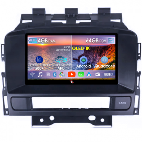 Opel - Navigatie dedicata Opel Astra J, 4GB RAM 64GB ROM, Octacore, Android 14, Display QLED 1K 9", Carplay&Android Auto, SIM 4G, Ventilator Activ