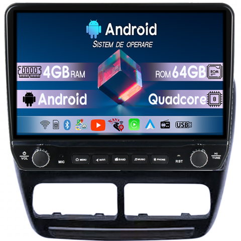 Navigatii Dedicate - Navigatie dedicata Opel Combo D 2012-2018 Tesla cu butoane rotative model 2024, 4GB RAM 64GB ROM, Procesor Quadcore, Android 14, Display QLED 10", DSP, Carplay&Android Auto