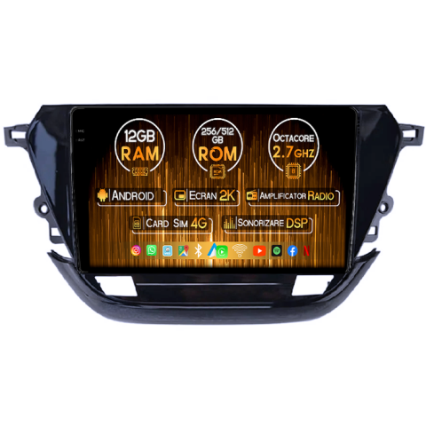 Opel - Navigatie dedicata Opel Corsa F 2019+, 12GB RAM 256GB ROM, Android 13, Rezolutie 2K, Display QLED, 9", DSP, Carplay, Android Auto, Internet, Youtube, Waze, Wi Fi, USB