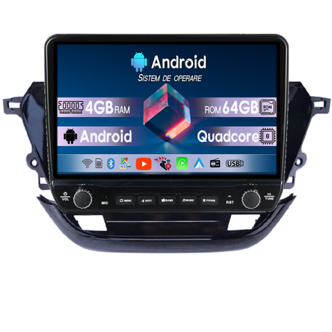 Navigatii Dedicate - Navigatie dedicata Opel Corsa F 2019+ Tesla cu butoane rotative model 2024, 4GB RAM 64GB ROM, Procesor Quadcore, Android 14, Display QLED 10", DSP, Carplay&Android Auto