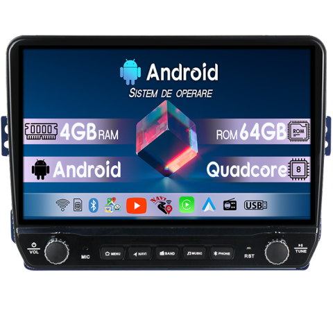 Navigatii Dedicate - Navigatie dedicata Opel Agila Tesla cu butoane rotative model 2024, 4GB RAM 64GB ROM, Procesor Quadcore, Android 14, Display QLED 10", DSP, Carplay&Android Auto