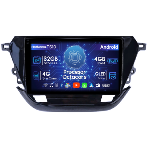 Opel - Navigatie dedicata Opel Corsa F 2019+, 4GB RAM 32GB ROM, Octacore, Android 14, Display QLED 1K 9", DSP, Carplay&Android Auto, SIM 4G, Bluetooth, Ventilator Activ