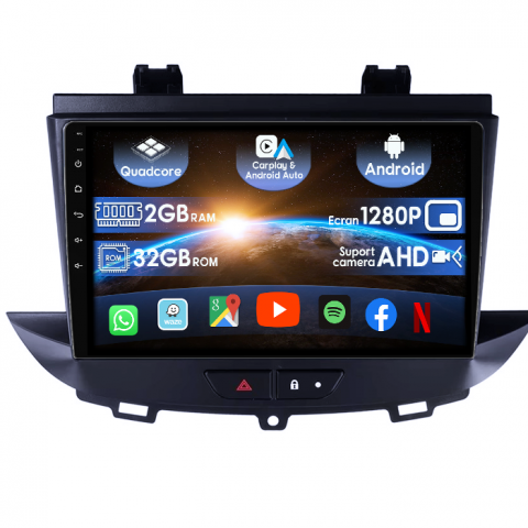 Opel - (Resigilata) Navigatie dedicata Opel Crossland/Grandland X 2017-2021, 2GB RAM 32GB ROM, Quad Core, Display 9" IPS Full HD, Carplay&Android Auto, Android 14, Suport camere AHD