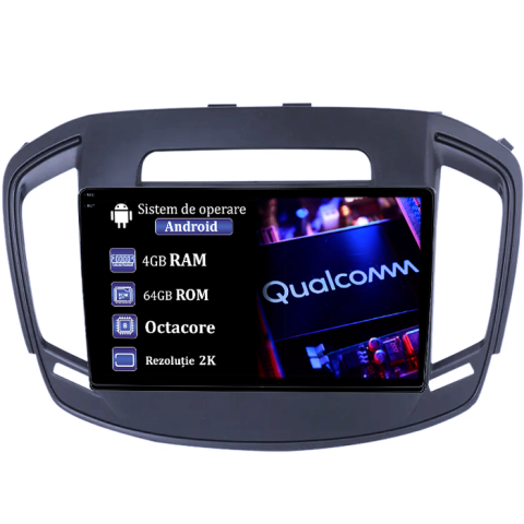 Insignia 2013-2017 - Navigatie dedicata Opel Insignia 2013-2017, 4GB RAM 64GB ROM, Procesor Qualcomm Octacore, Android 14, Rezolutie 2K, Display QLED 9", DSP, Carplay&Android Auto, SIM 4G