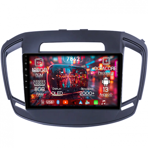 Insignia 2013-2017 - Navigatie dedicata Opel Insignia 2013-2017, 8GB RAM 128GB ROM, Octacore, Platforma 7862,Android 13, Display QLED 9”, Suporta camera 360º, DSP, Carplay&Android Auto, SIM 4G, Ventilator Activ
