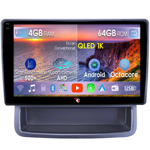 Opel - Navigatie dedicata Opel Vivaro 2010-2014, 4GB RAM 64GB ROM, Octacore, Android 14, Display QLED 9", DSP, Carplay&Android Auto, SIM 4G, Ventilator Activ