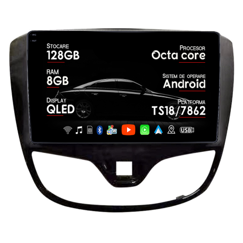 Karl Vinfast Fadil 2017-2020 - Navigatie dedicata Opel Karl Vinfast Fadil 2017-2020, 8GB RAM 128GB ROM, Octacore, Platforma TS18, Android 14, Display QLED 9", Suporta camera 360", DSP, Carplay&AndroidAuto