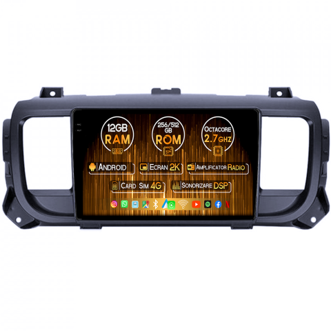 Opel - Navigatie dedicata Opel Vivaro C 2019+, 12GB RAM 256GB ROM, Android 14, Rezolutie 2K, Display QLED, 9", DSP, Carplay, Android Auto, Internet, Youtube, Waze, Wi Fi, USB