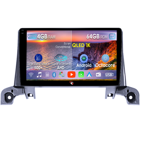 Peugeot - Navigatie dedicata Peugeot 3008 2017-2020, 4GB RAM 64GB ROM, Octacore, Android 14, Display QLED 9", DSP, Carplay&Android Auto, SIM 4G, Ventilator Activ