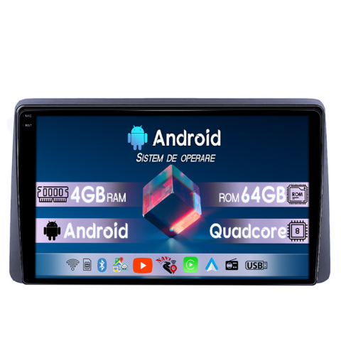 Dacia - Navigatie dedicata Dacia Duster/Arkana 2017-2021, 4GB RAM 64GB ROM, Quadcore, Android 14, Display QLED  10", DSP, Carplay&Android Auto, Suport camere AHD