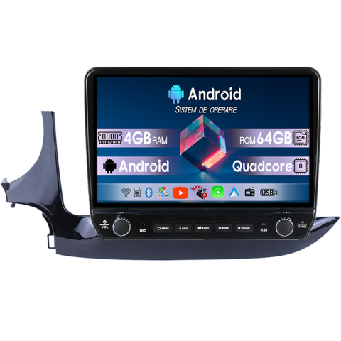 Navigatii Dedicate - Navigatie dedicata Opel Mokka 2016-2018 Tesla cu butoane rotative model 2024, 4GB RAM 64GB ROM, Procesor Quadcore, Android 14, Display QLED 10", DSP, Carplay&Android Auto