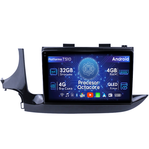 Opel - Navigatie dedicata Opel Mokka 2016-2018, 4GB RAM 32GB ROM, Octacore, Android 14, Display QLED 1K 9", DSP, Carplay&Android Auto, SIM 4G, Bluetooth, Ventilator Activ