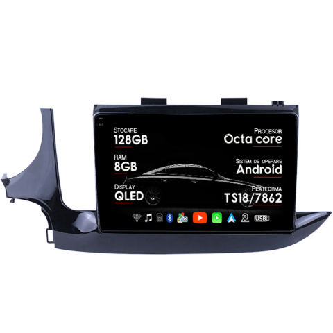 Opel Mokka 2016-2018 - Navigatie dedicata Opel Mokka 2016-2018, 8GB RAM 128GB ROM, Octacore, Platforma TS18, Android 13, Display QLED 9”, Suporta camera 360º, DSP, Carplay&Android Auto, SIM 4G, Ventilator Activ