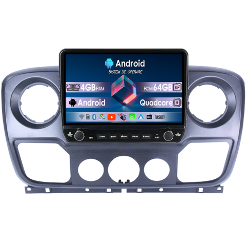 Opel Movano - Navigatie dedicata Opel Movano Tesla cu butoane rotative model 2024, 4GB RAM 64GB ROM, Procesor Quadcore, Android 14, Display QLED 10", DSP, Carplay&Android Auto