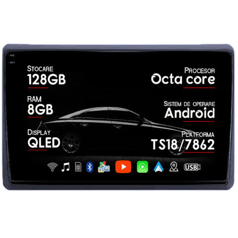 Renault Master 2021 - Navigatie dedicata Renault Master 2021, 8GB RAM 128GB ROM, Octacore, Platforma TS18, Android 14, Display QLED 10", Suporta camera 360", DSP, Carplay