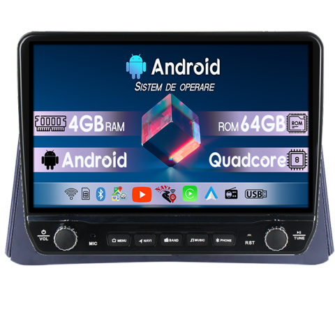 Navigatii Dedicate - Navigatie dedicata Opel Mokka 2012 - 2016 Tesla cu butoane rotative model 2024, 4GB RAM 64GB ROM, Procesor Quadcore, Android 14, Display QLED 10", DSP, Carplay&Android Auto