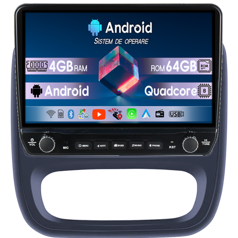 Navigatii Dedicate - Navigatie dedicata Opel Vivaro 2014-2018 Tesla cu butoane rotative model 2024, 4GB RAM 64GB ROM, Procesor Quadcore, Android 14, Display QLED 10", DSP, Carplay&Android Auto