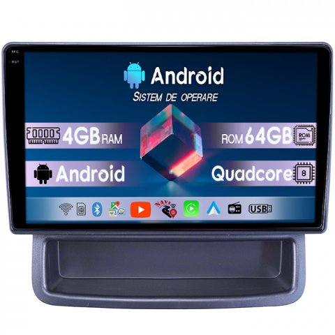 Vivaro (2002-2014) - Navigatie dedicata Opel Vivaro 2010-2014, 4GB RAM 64GB ROM, Quad Core, Display 9" QLED 1K, Carplay, Android 14, Bluetooth, Magazin Play, Suport Camere AHD