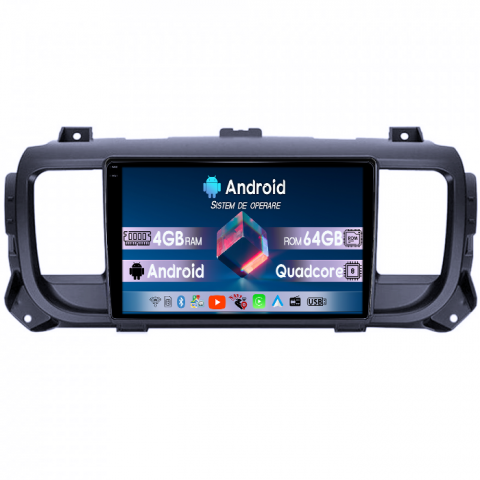 Vivaro C 2019+ - Navigatie dedicata Opel Vivaro C 2019+, 4GB RAM 64GB ROM, Quadcore, Android 14, Display QLED 1K, 9", DSP, Carplay&Android Auto, Suport camere AHD