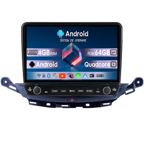 Navigatii Dedicate - Navigatie dedicata Opel Verano 2015+ Tesla cu butoane rotative model 2024, 4GB RAM 64GB ROM, Procesor Quadcore, Android 14, Display QLED 10", DSP, Carplay&Android Auto