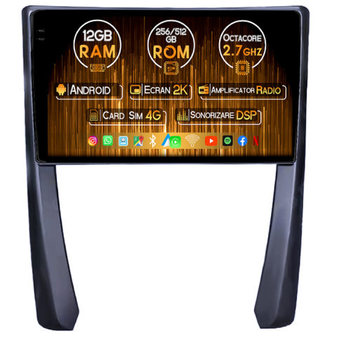 Porsche - Navigatie dedicata Porsche 911, 12GB RAM 256GB ROM, Android 14, Rezolutie 2K, Display QLED, 9", DSP, Carplay, Android Auto, Internet, Youtube, Waze, Wi Fi, USB