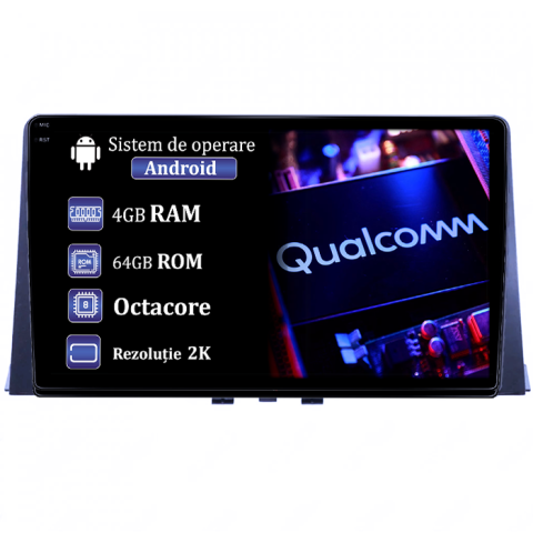 Partner 2018+ - Navigatie dedicata Partner 2018, 4GB RAM 64GB ROM, Procesor Qualcomm Octacore, Android 14, Rezolutie 2K, Display QLED 9", DSP, Carplay&Android Auto, SIM 4G
