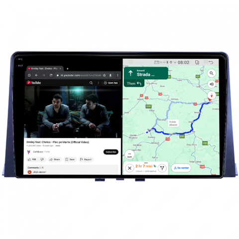 Navigatie dedicata Partner 2018+, 8GB RAM 128GB ROM, Octacore, Platforma TS18, Android 14, Display QLED 9", Suporta camera 360", DSP, Carplay&Android Auto, SIM 4G, Ventilator Activ [3]