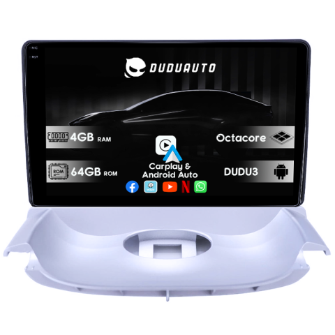 Peugeot 206 1998-2009 - Navigatie dedicata Peugeot 206 1998-2009, DUDU3, 4GB RAM 64GB ROM, Octacore, Platforma 8581, Android, Display QLED 9", DSP, Carplay&AndroidAuto