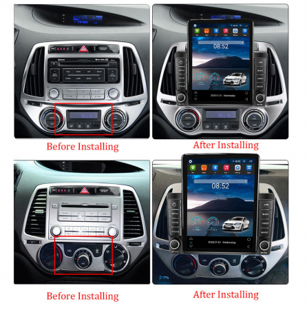 Navigatie dedicata Hyundai I20 2012-2014,Tesla Style, ANDROID 13,Carplay&Android Auto, 10 inch , 8+128GB, Internet, Aplicatii, Waze, GPS [2]