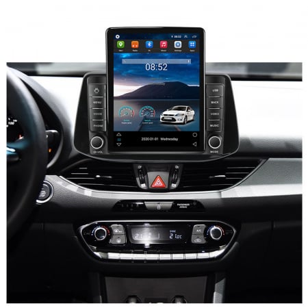 Navigatie dedicata Hyundai I30 2018,Tesla Style, ANDROID 13,Carplay&Android Auto, 10 inch , 8+128GB, Internet, Aplicatii, Waze, GPS [3]
