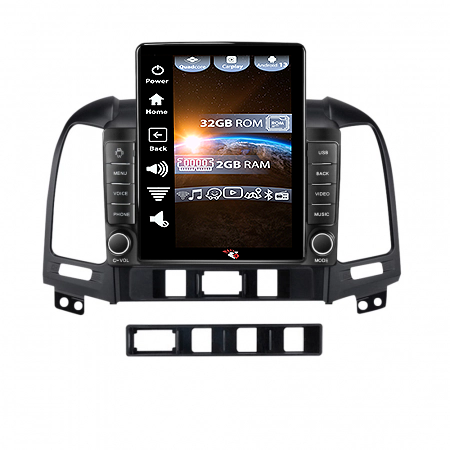 Santa Fe 2006-2012 - Navigatie dedicata Hyundai Santa Fe 2006-2012 Tesla Style, ANDROID 13,Carplay&Android Auto, 10 inch , 4GB RAM 64GB ROM, Internet, Aplicatii, Waze, GPS