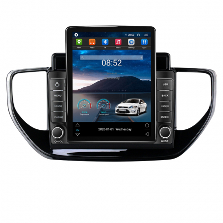 Hyundai - Navigatie dedicata Hyundai Solaris 2 2020-2021,Tesla Style, ANDROID 13,Carplay&Android Auto, 10 inch , 4+64GB, Internet, Aplicatii, Waze, GPS