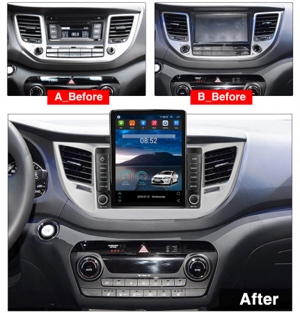 Navigatie dedicata Hyundai Tucson 2014-2018,Tesla Style, ANDROID 13,Carplay&Android Auto, 10 inch , 8+128GB, Internet, Aplicatii, Waze, GPS [2]