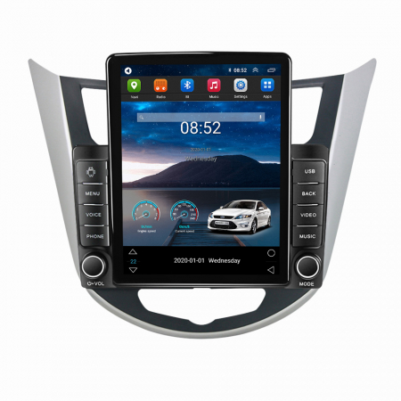 Hyundai - Navigatie dedicata Hyundai Verna 2010-2016,Tesla Style, ANDROID 13,Carplay&Android Auto, 10 inch , 8+128GB, Internet, Aplicatii, Waze, GPS