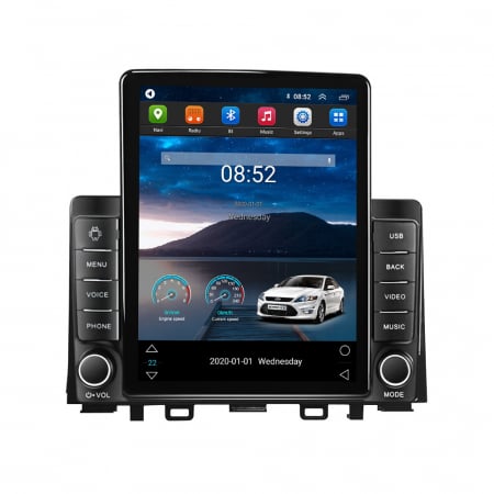 RIO 2017-2019 - Navigatie dedicata KIA RIO 2017-2019 Tesla Style, ANDROID 13,Carplay&Android Auto, 9.7" , 4GB RAM 64GB ROM, Internet, Aplicatii, Waze, GPS