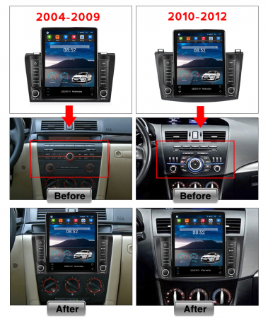 Navigatie dedicata Mazda 3 2010-2012,Tesla Style, ANDROID 13,Carplay&Android Auto, 10 inch , 8+128GB, Internet, Aplicatii, Waze, GPS [3]
