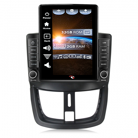 Peugeot 207 - Navigatie dedicata Peugeot 207 2006-2015,Tesla Style, ANDROID 13,Carplay&Android Auto, 10 inch , 4GB RAM 64GB ROM, Internet, Aplicatii, Waze, GPS