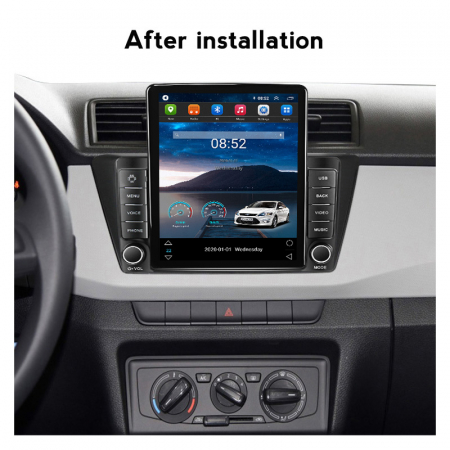 Navigatie dedicata Skoda Fabia 2015,Tesla Style, ANDROID 13,Carplay&Android Auto, 10 inch , 8+128GB, Internet, Aplicatii, Waze, GPS [3]