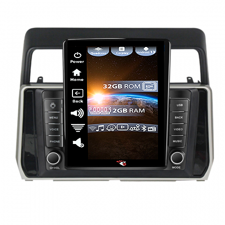 Prado 2017-2018 - Navigatie dedicata Toyota Prado 2017-2018,Tesla Style, ANDROID 13,Carplay&Android Auto, 10 inch , 4GB RAM 64GB ROM, Internet, Aplicatii, Waze, GPS