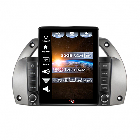 RAV4 2001-2006 - Navigatie dedicata Toyota RAV4 2001-2006 ,Tesla Style, ANDROID 13,Carplay&Android Auto, 10 inch , 4GB RAM 64GB ROM, Internet, Aplicatii, Waze, GPS