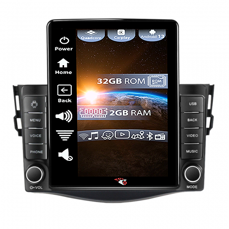 RAV4 2005-2013 - Navigatie dedicata Toyota RAV4 2005-2013 ,Tesla Style, ANDROID 13,Carplay&Android Auto, 10 inch , 4GB RAM 64GB ROM, Internet, Aplicatii, Waze, GPS