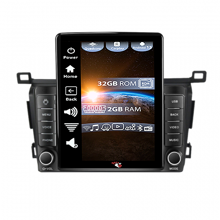 Navigatii Dedicate - Navigatie dedicata Toyota RAV4 2013-2018 ,Tesla Style, ANDROID 13,Carplay&Android Auto, 10 inch , 4GB RAM 64GB ROM, Internet, Aplicatii, Waze, GPS