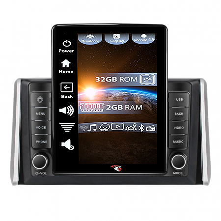 RAV4 2018-2020 - Navigatie dedicata Toyota RAV4 2018-2020,Tesla Style, ANDROID 13,Carplay&Android Auto, 10 inch , 4GB RAM 64GB ROM, Internet, Aplicatii, Waze, Gps